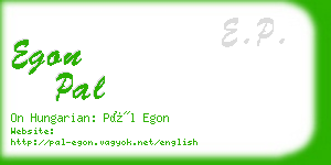 egon pal business card